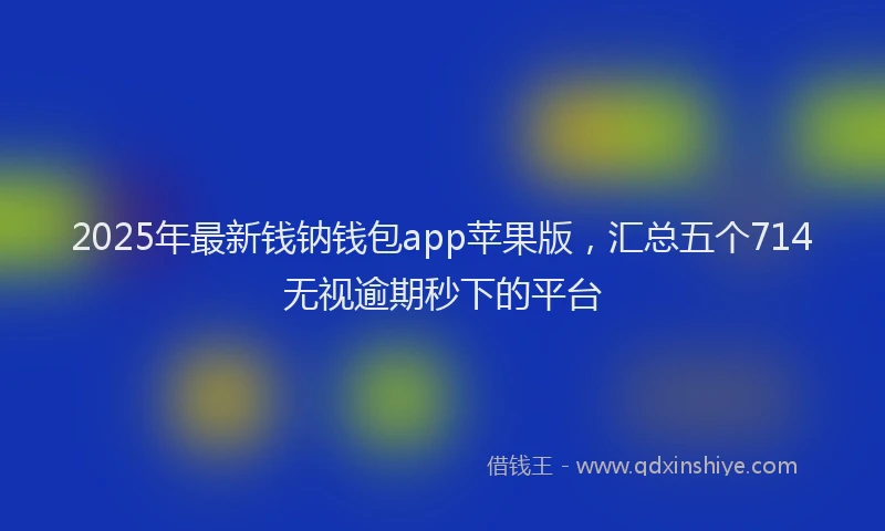 2025年最新钱钠钱包app苹果版，汇总五个714无视逾期秒下的平台