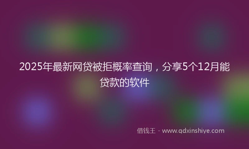 2025年最新网贷被拒概率查询，分享5个12月能贷款的软件
