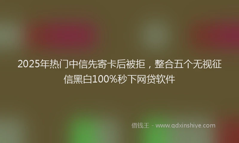 2025年热门中信先寄卡后被拒，整合五个无视征信黑白100%秒下网贷软件