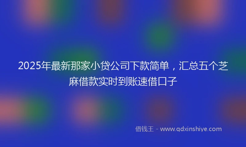 2025年最新那家小贷公司下款简单，汇总五个芝麻借款实时到账速借口子