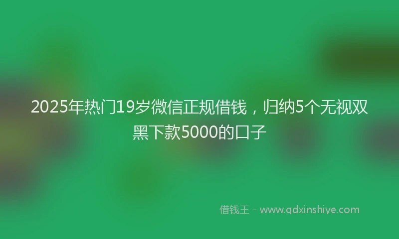2025年热门19岁微信正规借钱，归纳5个无视双黑下款5000的口子