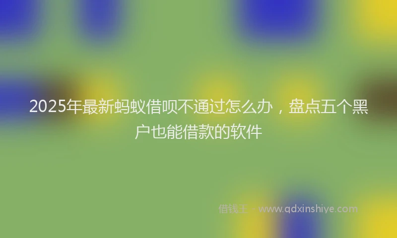 2025年最新蚂蚁借呗不通过怎么办，盘点五个黑户也能借款的软件