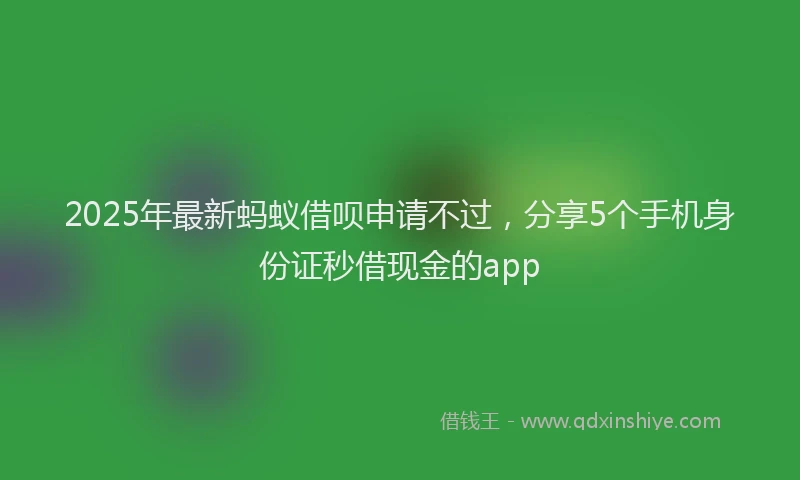 2025年最新蚂蚁借呗申请不过，分享5个手机身份证秒借现金的app