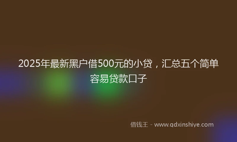 2025年最新黑户借500元的小贷，汇总五个简单容易贷款口子