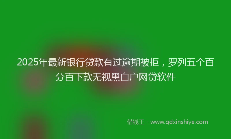 2025年最新银行贷款有过逾期被拒，罗列五个百分百下款无视黑白户网贷软件