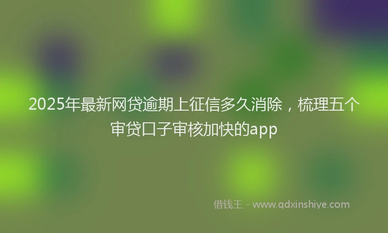 2025年最新网贷逾期上征信多久消除，梳理五个审贷口子审核加快的app