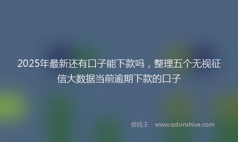 2025年最新还有口子能下款吗，整理五个无视征信大数据当前逾期下款的口子