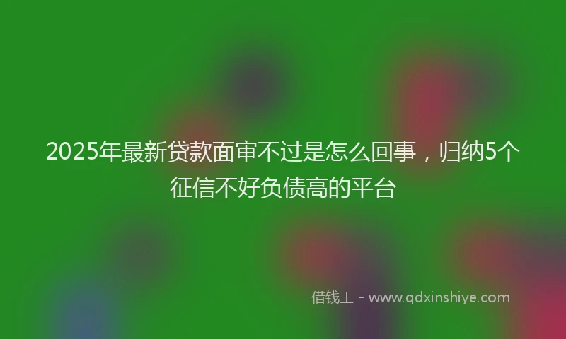 2025年最新贷款面审不过是怎么回事，归纳5个征信不好负债高的平台