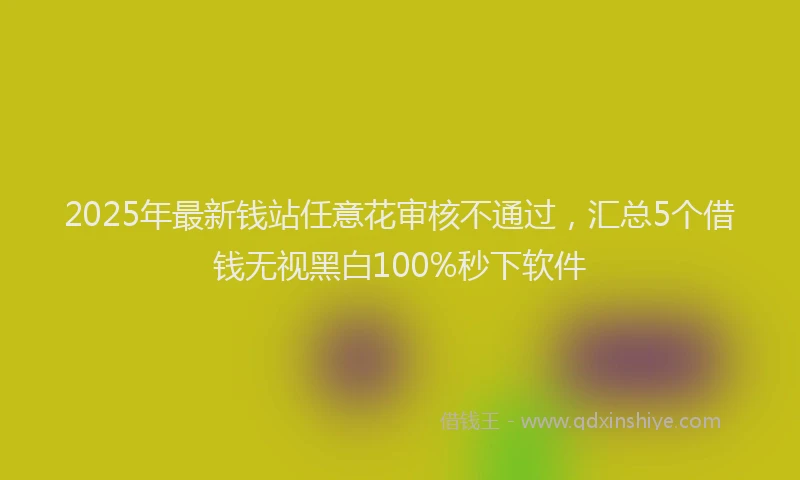 2025年最新钱站任意花审核不通过，汇总5个借钱无视黑白100%秒下软件