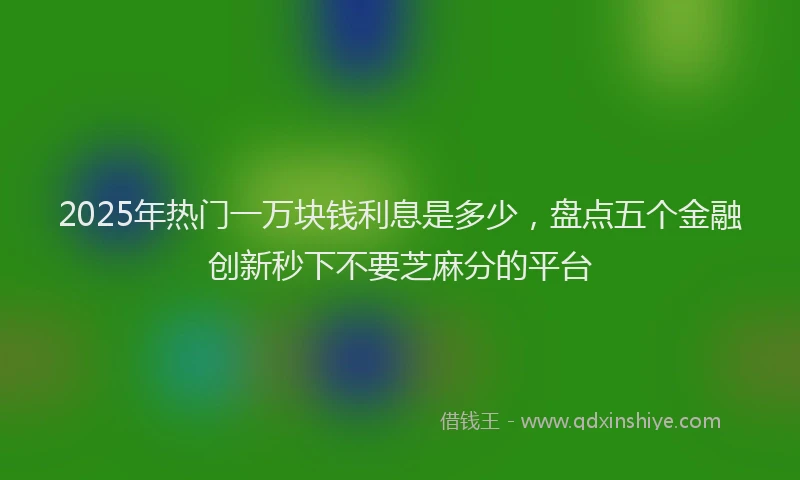 2025年热门一万块钱利息是多少，盘点五个金融创新秒下不要芝麻分的平台