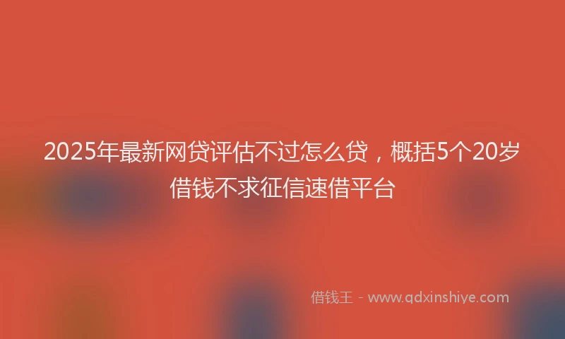 2025年最新网贷评估不过怎么贷，概括5个20岁借钱不求征信速借平台