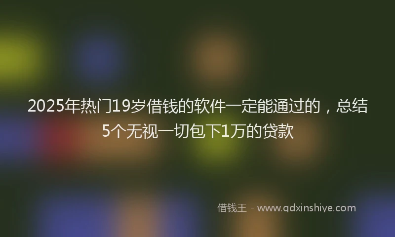 2025年热门19岁借钱的软件一定能通过的，总结5个无视一切包下1万的贷款