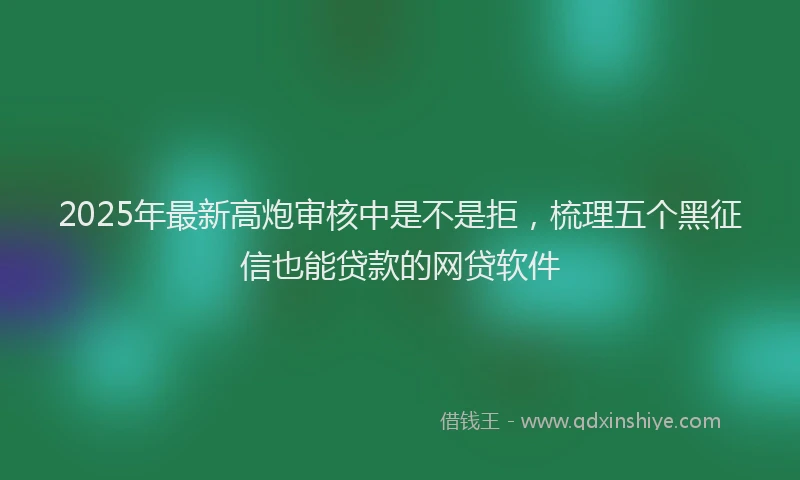 2025年最新高炮审核中是不是拒，梳理五个黑征信也能贷款的网贷软件