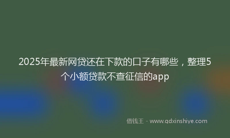 2025年最新网贷还在下款的口子有哪些，整理5个小额贷款不查征信的app