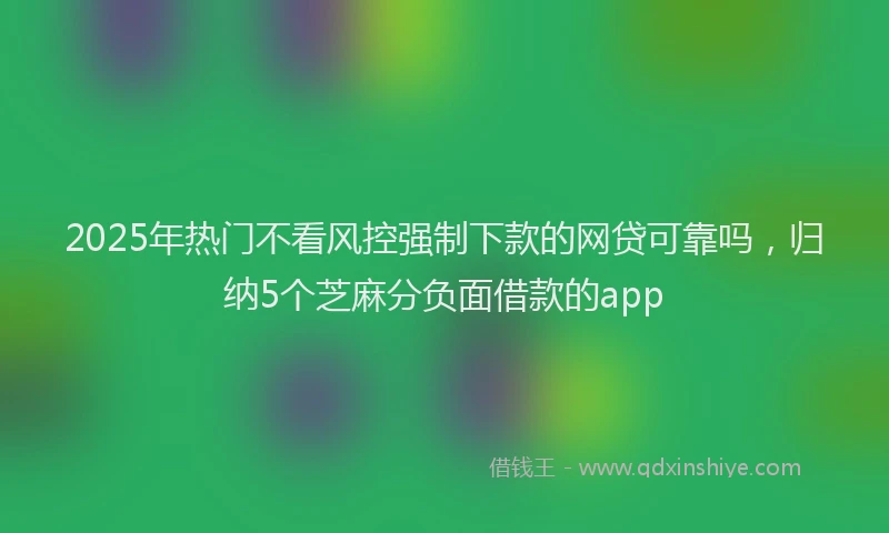 2025年热门不看风控强制下款的网贷可靠吗，归纳5个芝麻分负面借款的app