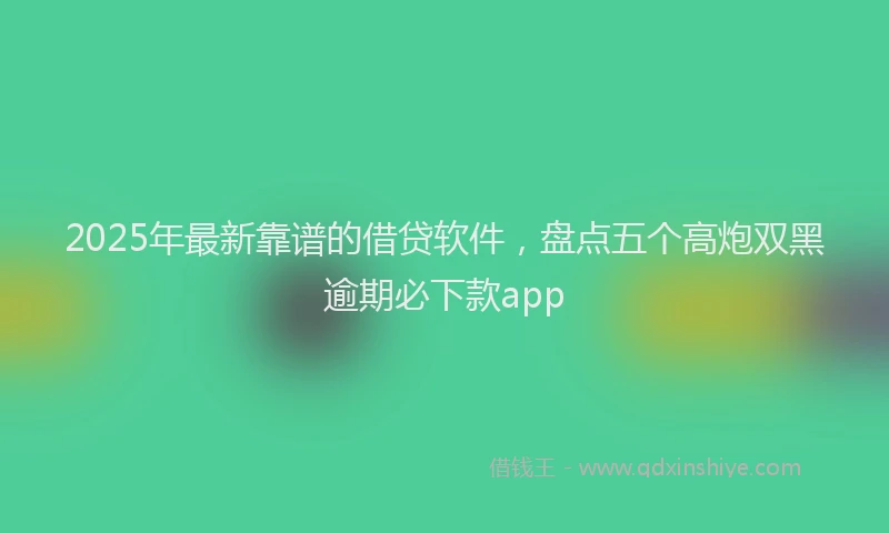 2025年最新靠谱的借贷软件，盘点五个高炮双黑逾期必下款app