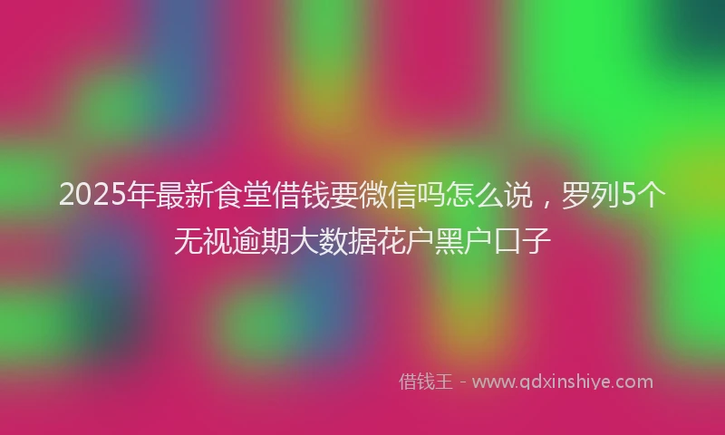 2025年最新食堂借钱要微信吗怎么说，罗列5个无视逾期大数据花户黑户口子
