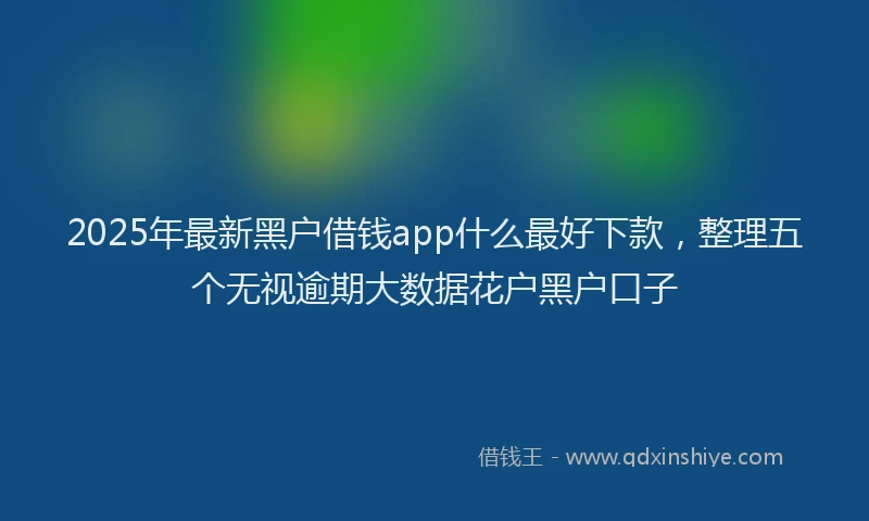 2025年最新黑户借钱app什么最好下款，整理五个无视逾期大数据花户黑户口子