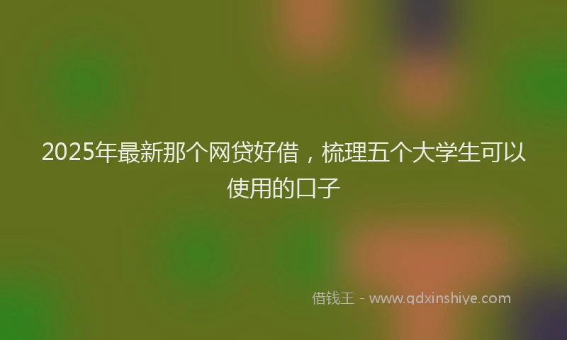 2025年最新那个网贷好借，梳理五个大学生可以使用的口子