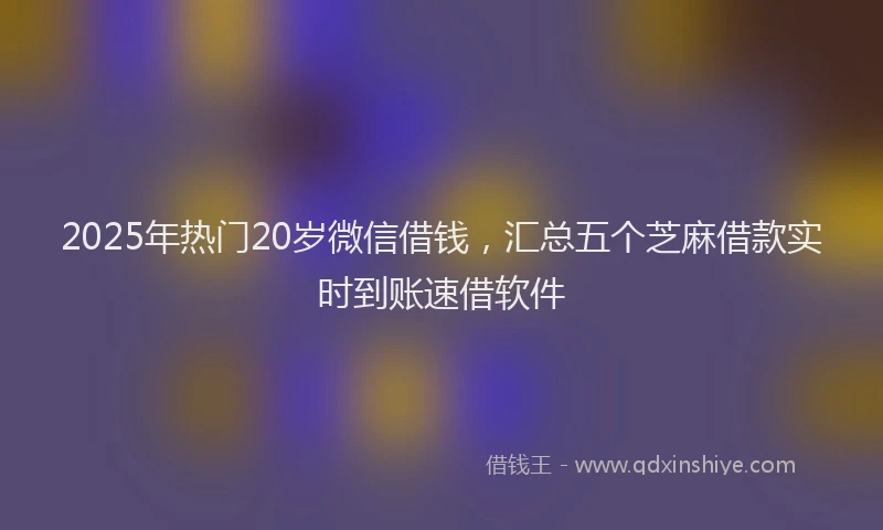 2025年热门20岁微信借钱，汇总五个芝麻借款实时到账速借软件