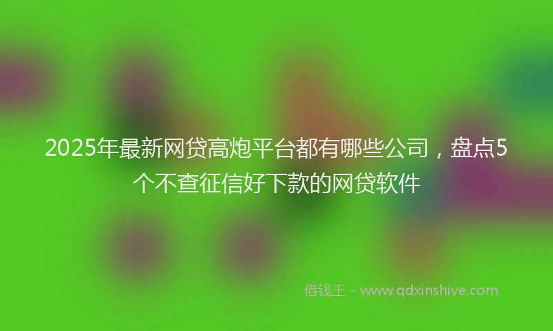 2025年最新网贷高炮平台都有哪些公司，盘点5个不查征信好下款的网贷软件