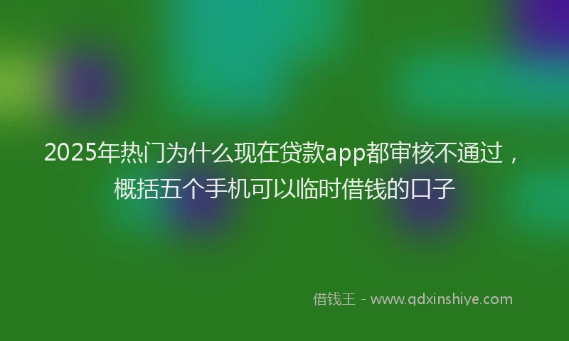 2025年热门为什么现在贷款app都审核不通过，概括五个手机可以临时借钱的口子