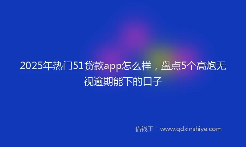 2025年热门51贷款app怎么样，盘点5个高炮无视逾期能下的口子