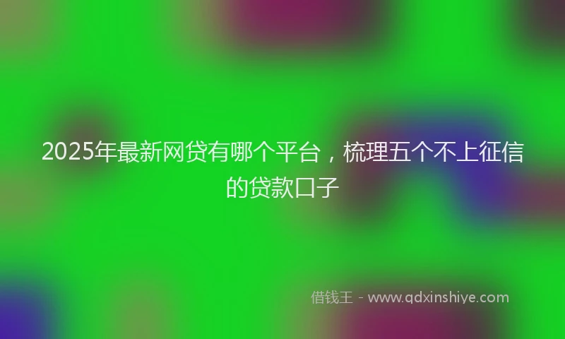 2025年最新网贷有哪个平台，梳理五个不上征信的贷款口子