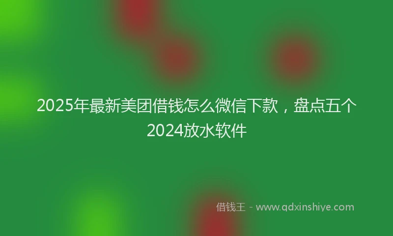 2025年最新美团借钱怎么微信下款，盘点五个2024放水软件