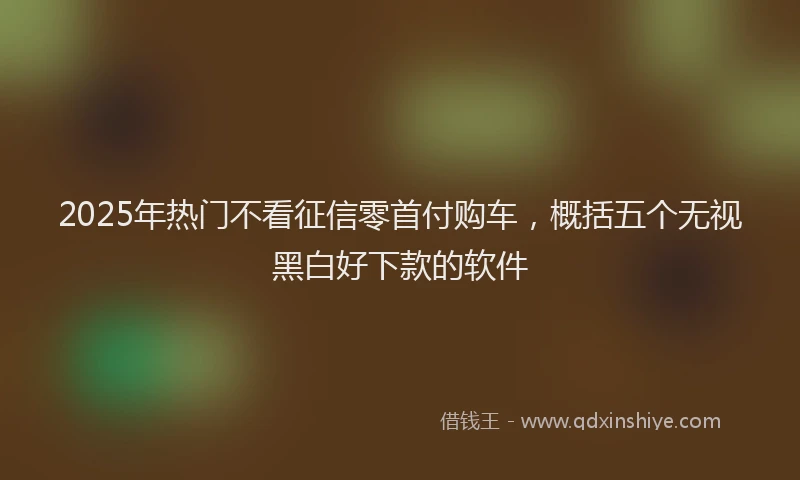 2025年热门不看征信零首付购车，概括五个无视黑白好下款的软件