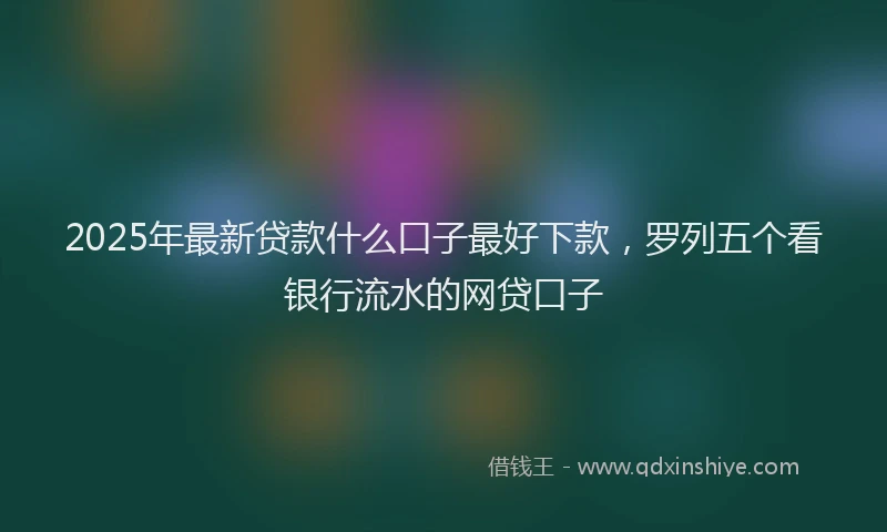 2025年最新贷款什么口子最好下款，罗列五个看银行流水的网贷口子