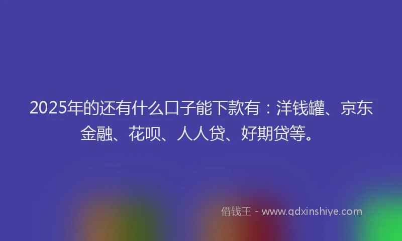 2025年的还有什么口子能下款有：洋钱罐、京东金融、花呗、人人贷、好期贷等。
