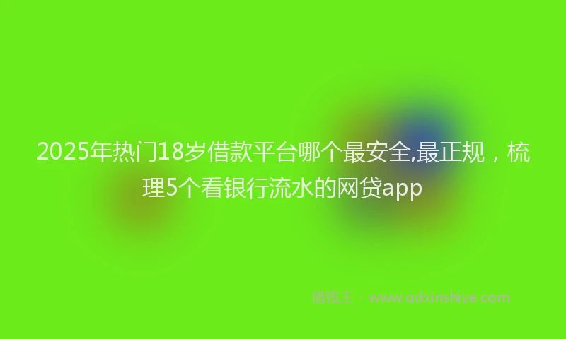 2025年热门18岁借款平台哪个最安全,最正规，梳理5个看银行流水的网贷app