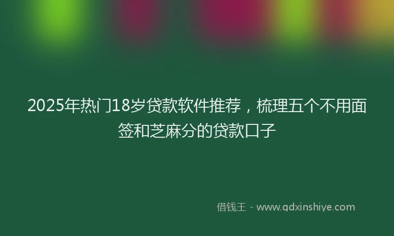 2025年热门18岁贷款软件推荐，梳理五个不用面签和芝麻分的贷款口子