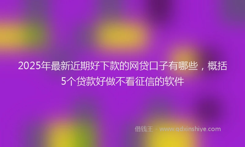 2025年最新近期好下款的网贷口子有哪些，概括5个贷款好做不看征信的软件
