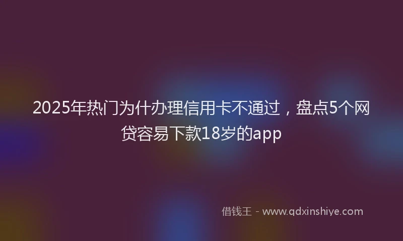 2025年热门为什办理信用卡不通过，盘点5个网贷容易下款18岁的app