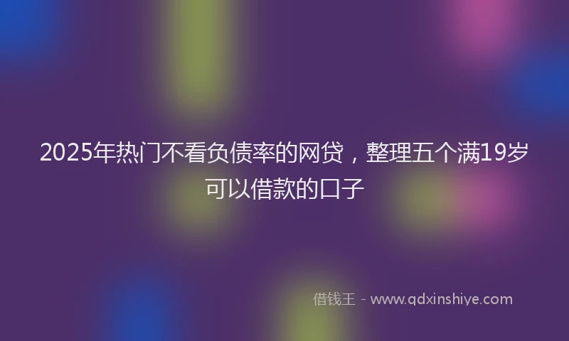 2025年热门不看负债率的网贷，整理五个满19岁可以借款的口子