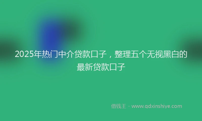 2025年热门中介贷款口子,整理五个无视黑白的最新贷款口子