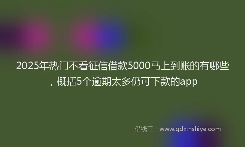 2025年热门不看征信借款5000马上到账的有哪些，概括5个逾期太多仍可下款的app