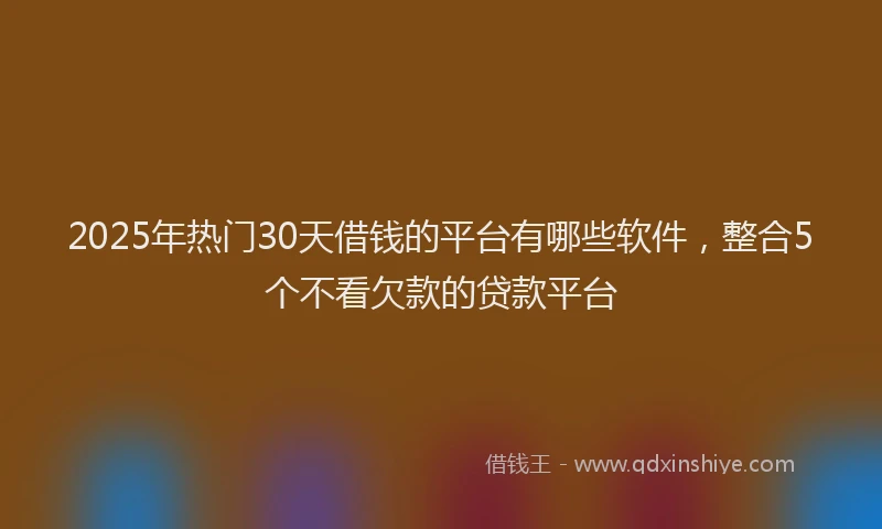 2025年热门30天借钱的平台有哪些软件，整合5个不看欠款的贷款平台