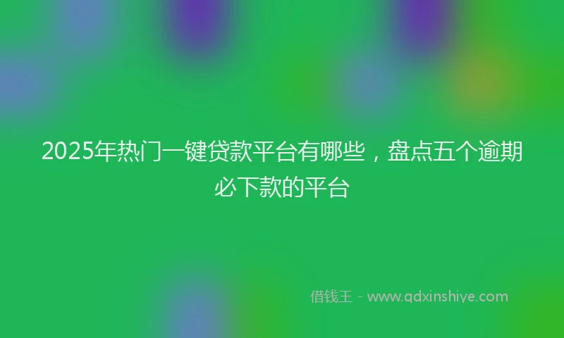 2025年热门一键贷款平台有哪些，盘点五个逾期必下款的平台