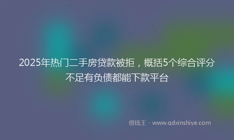 2025年热门二手房贷款被拒，概括5个综合评分不足有负债都能下款平台