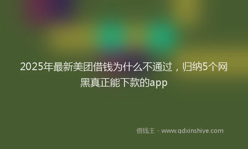2025年最新美团借钱为什么不通过，归纳5个网黑真正能下款的app