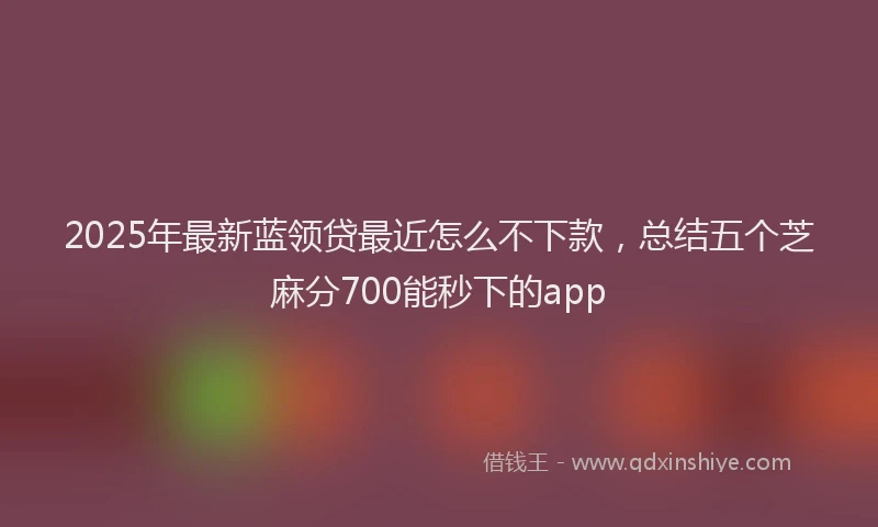 2025年最新蓝领贷最近怎么不下款，总结五个芝麻分700能秒下的app