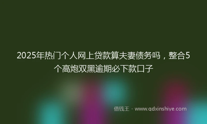 2025年热门个人网上贷款算夫妻债务吗，整合5个高炮双黑逾期必下款口子