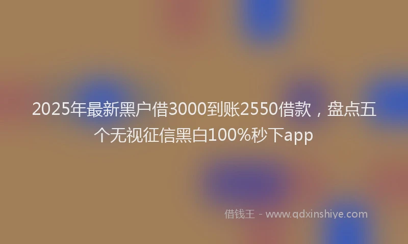 2025年最新黑户借3000到账2550借款，盘点五个无视征信黑白100%秒下app
