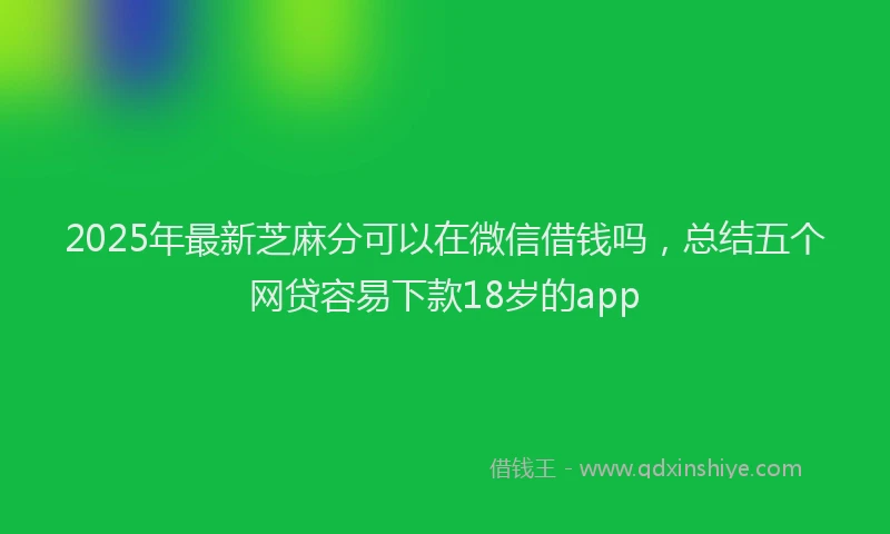 2025年最新芝麻分可以在微信借钱吗，总结五个网贷容易下款18岁的app