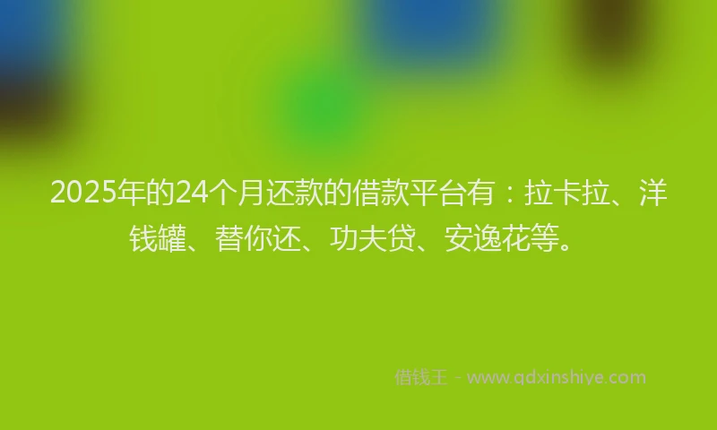 2025年的24个月还款的借款平台有：拉卡拉、洋钱罐、替你还、功夫贷、安逸花等。