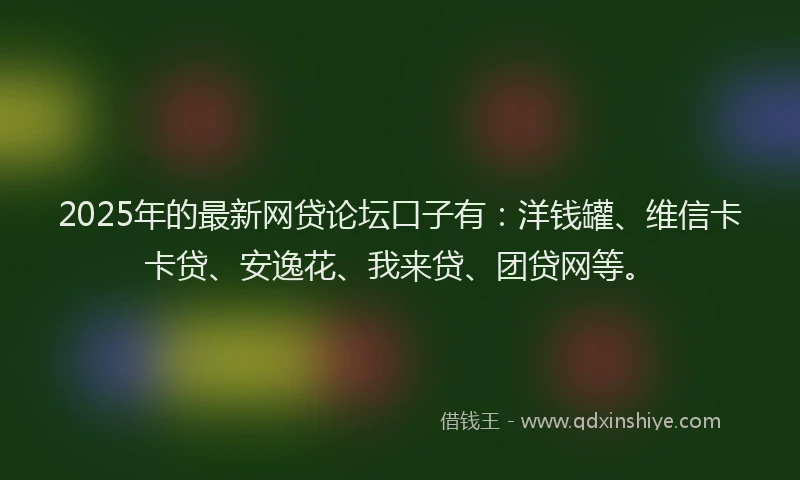 2025年的最新网贷论坛口子有：洋钱罐、维信卡卡贷、安逸花、我来贷、团贷网等。