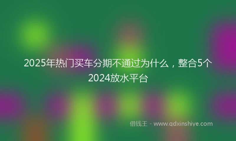 2025年热门买车分期不通过为什么，整合5个2024放水平台